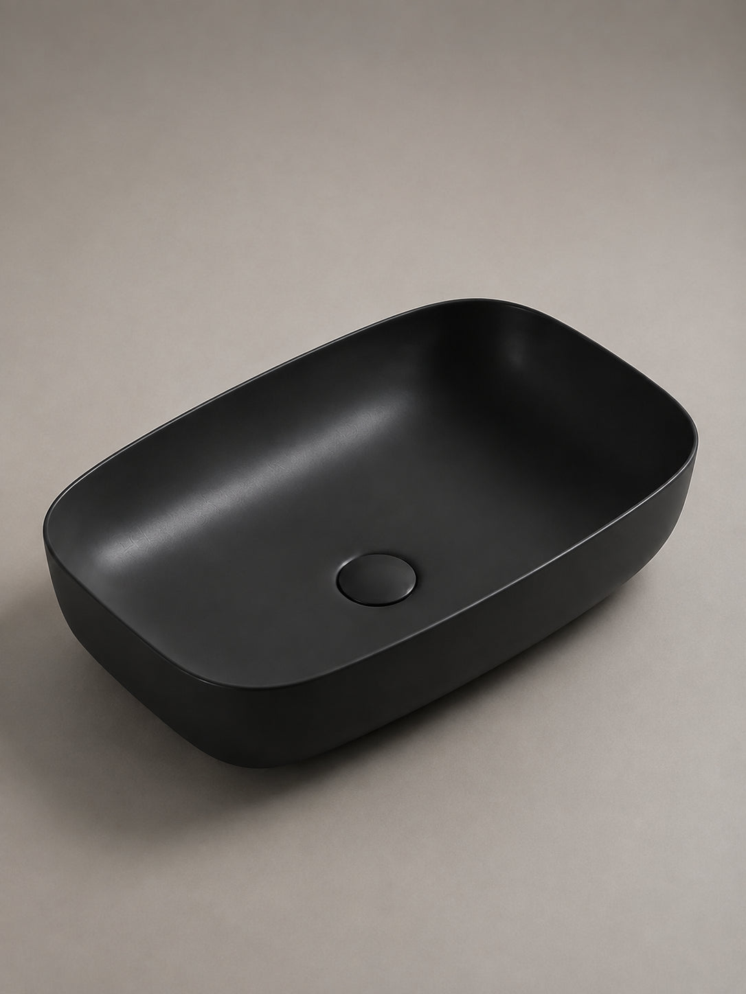 BBbidet 2662 matte black rounded rectangle countertop basin studio view