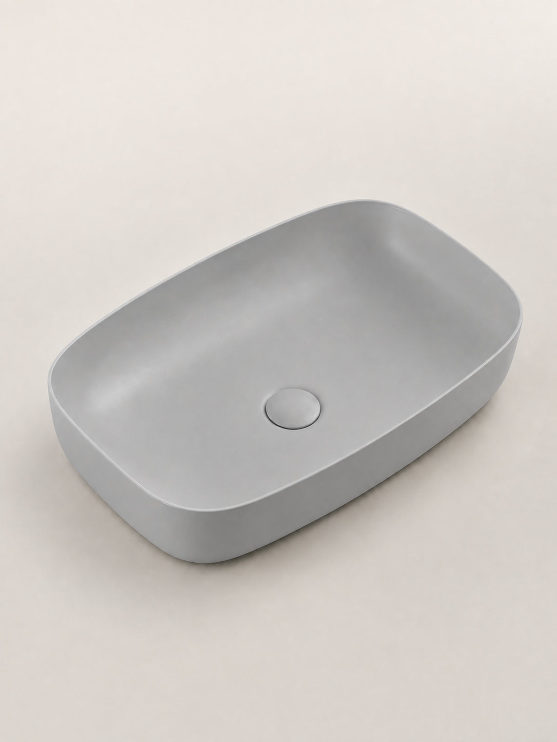 BBbidet 2662 matte gray rounded rectangle countertop basin studio view