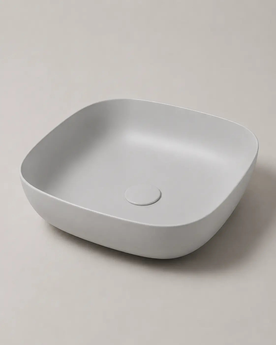 BBbidet 2677 matte gray rounded square ceramic countertop basin – studio product view