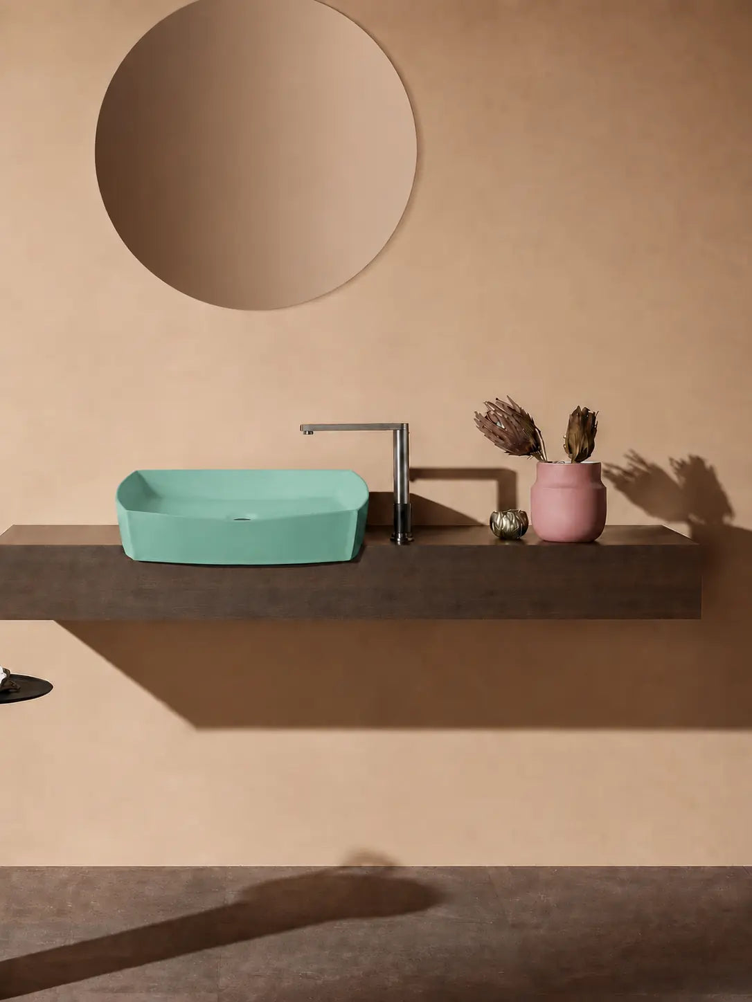BBbidet 2690 Matte Green 550mm countertop basin – alternate angle
