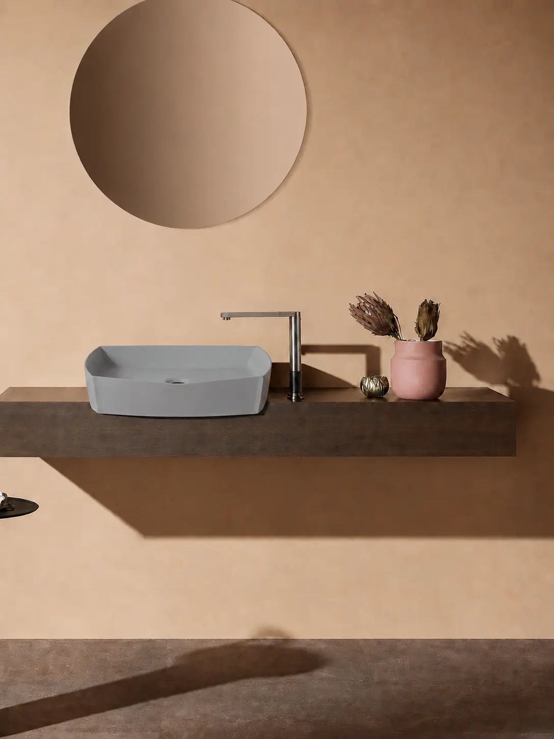 BBbidet 2690 Matte Gray 550mm countertop basin – alternate angle