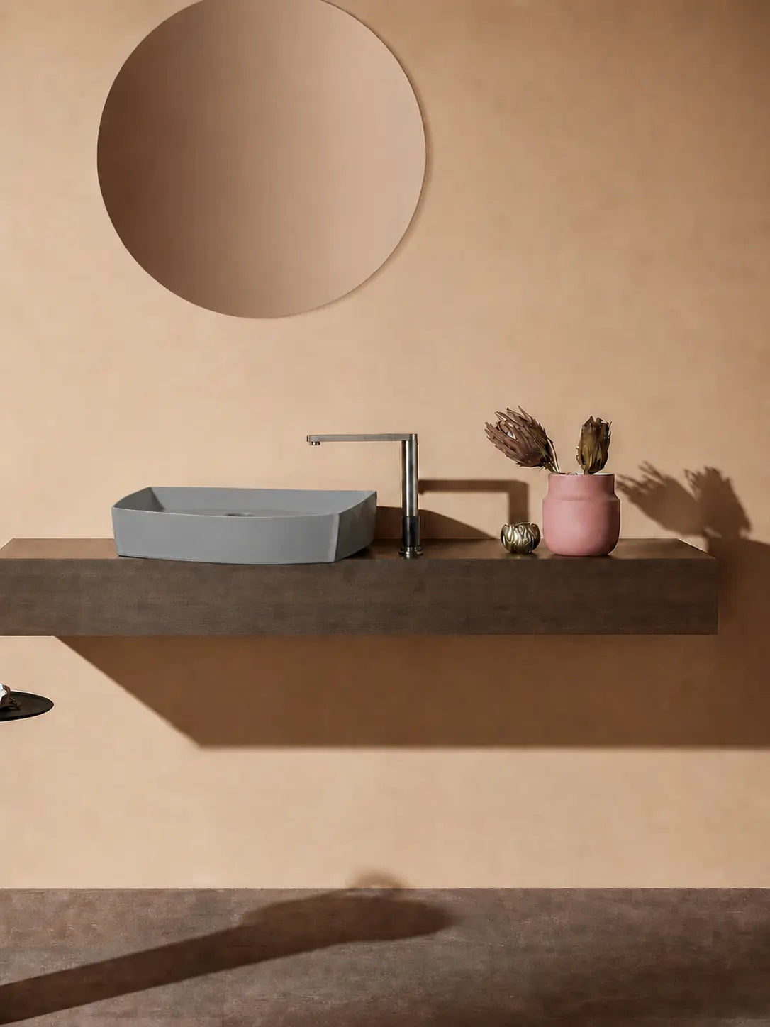 BBbidet 2690 Matte Gray 550mm countertop basin – front profile