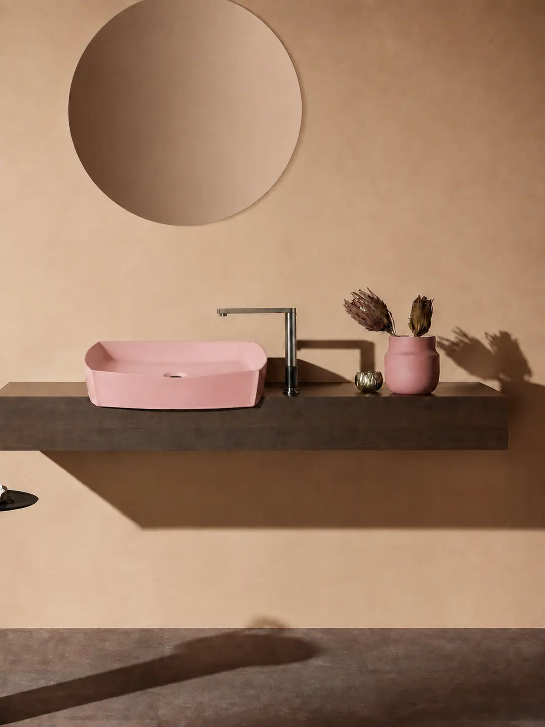 BBbidet 2690 Matte Pink 550mm countertop basin – alternate angle