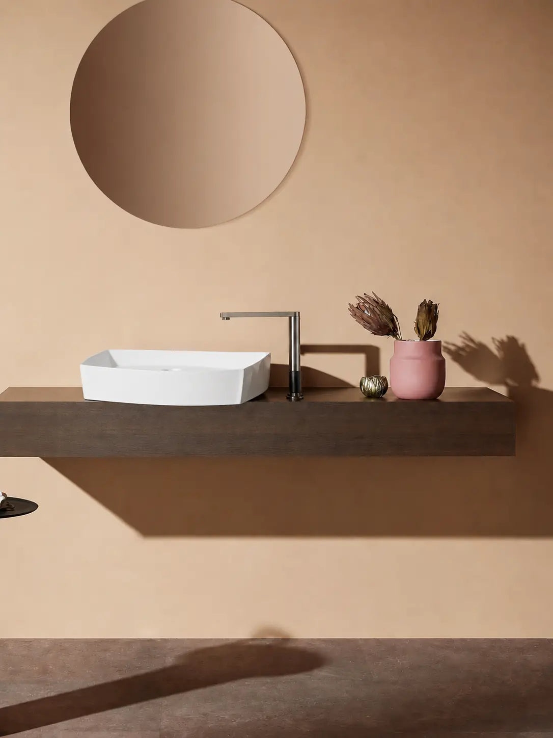 BBbidet 2690 Matte White 550mm countertop basin – front profile
