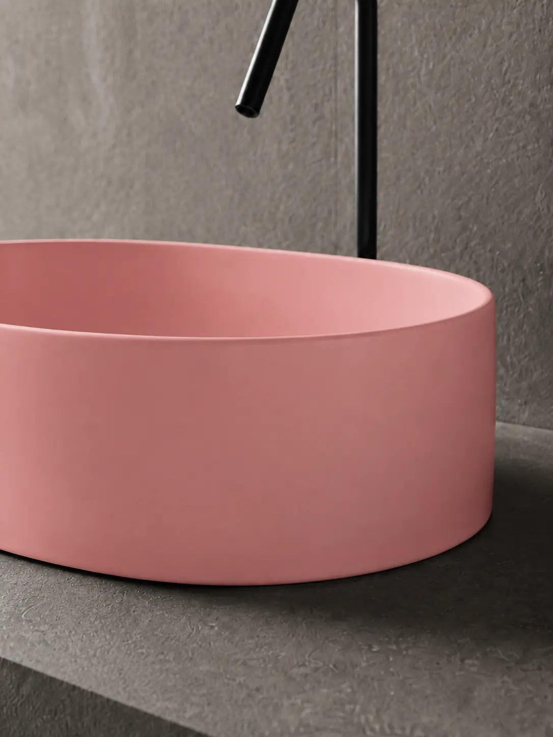 BBbidet 2691MP matte pink oval countertop basin — seamless base detail