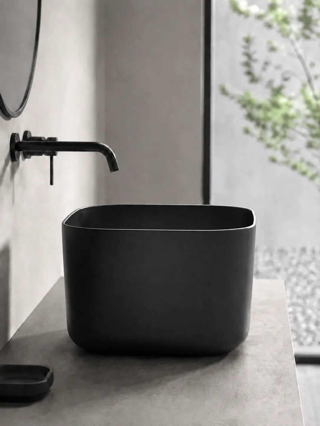 BBBIDET 2693MB matte black counter basin side view