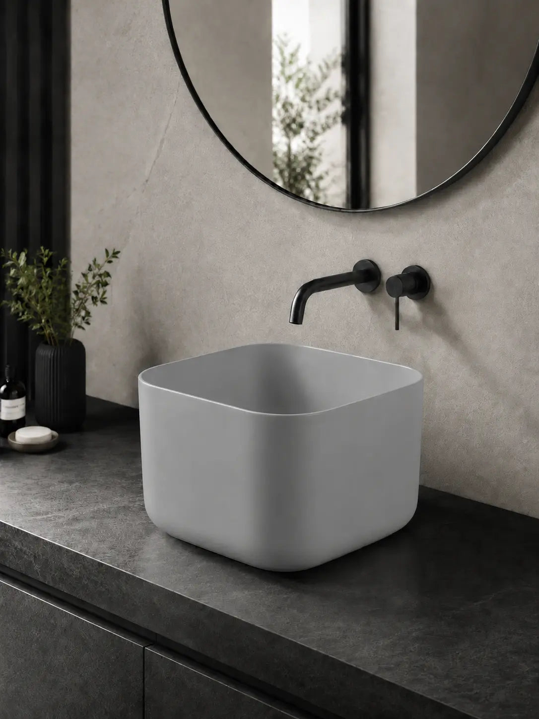 BBBIDET 2693MGR matte gray counter basin main view