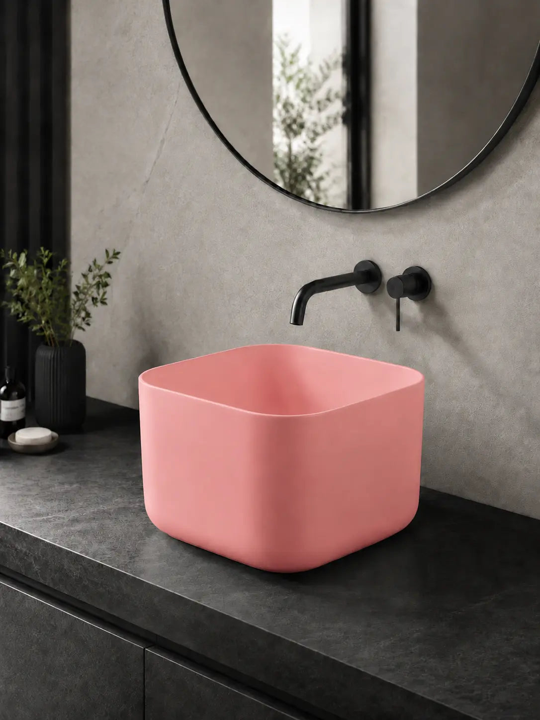 BBBIDET 2693MP matte pink counter basin main view