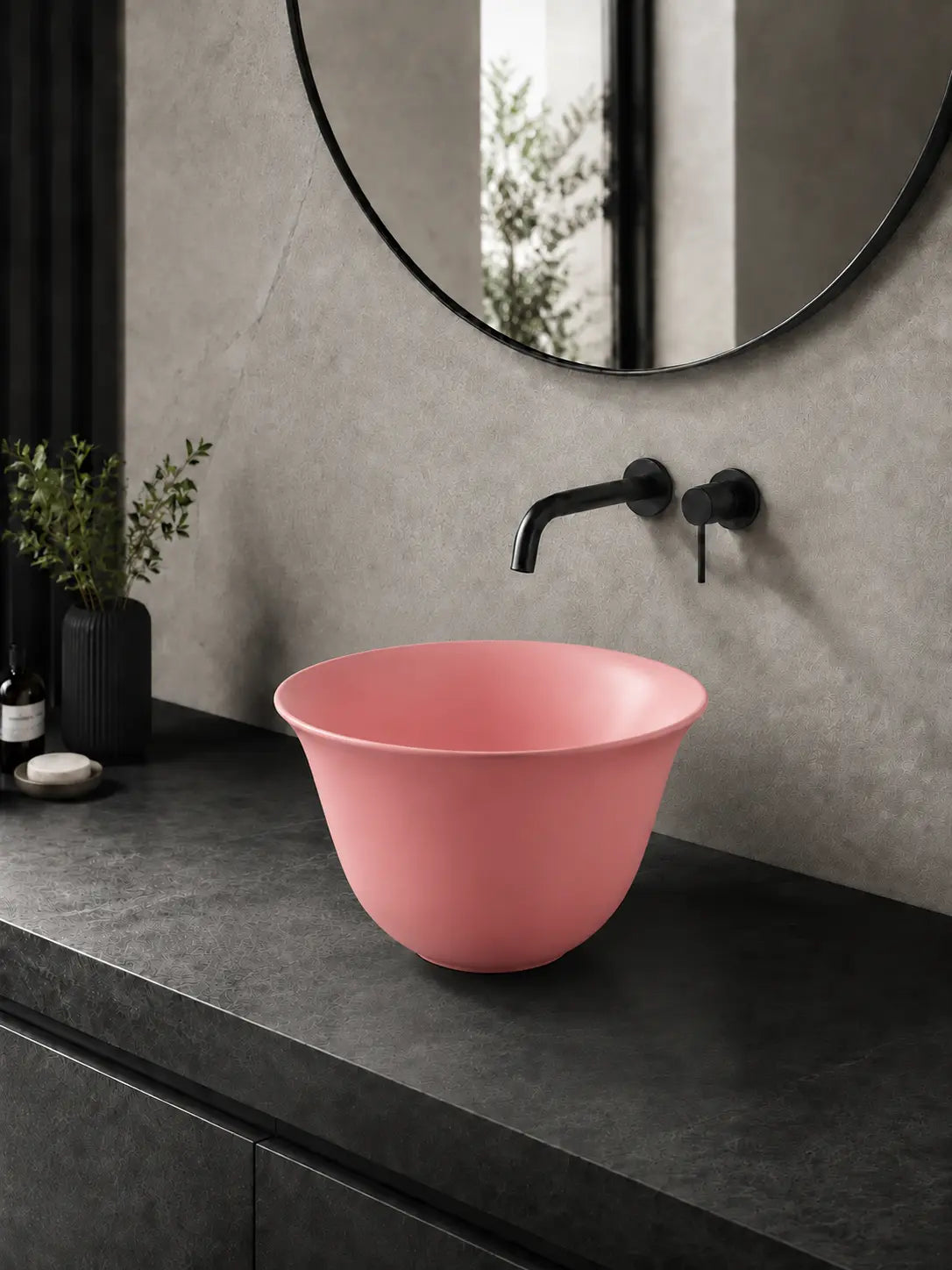 BBBIDET 2696MP matte pink round countertop basin main product view