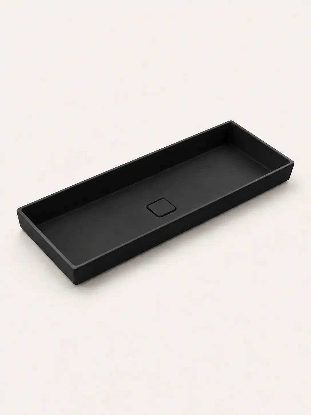 BBbidet 2722-80 ARK Matte Black 800mm semi-recessed ceramic basin – studio product view