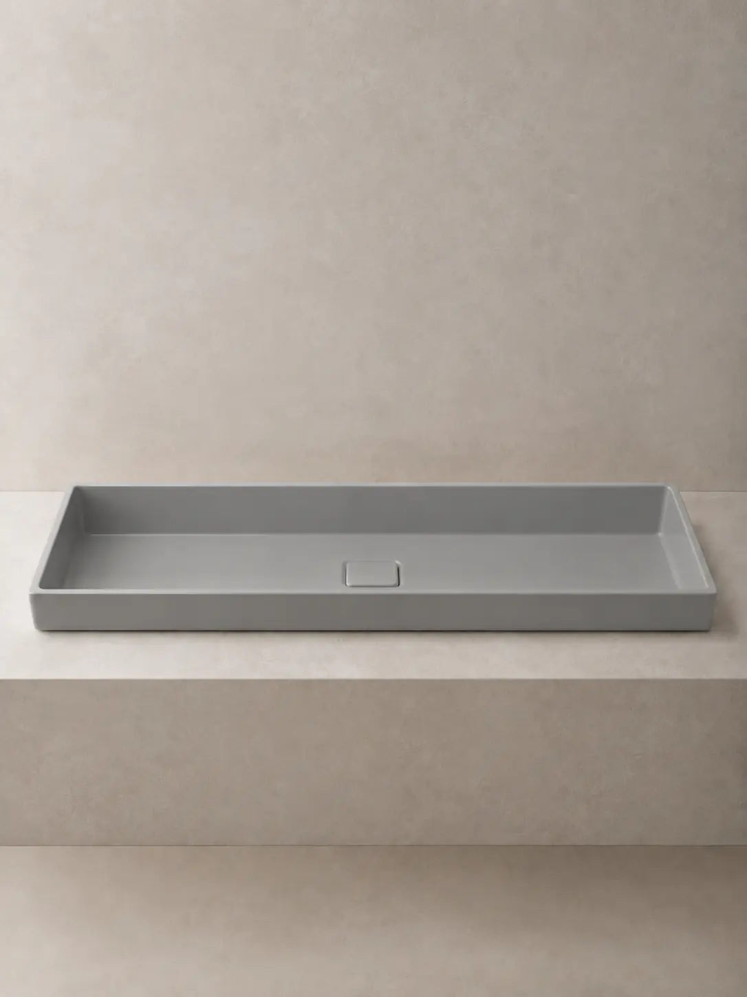 BBbidet 2722-80 ARK Matte Grey 800mm semi-recessed ceramic basin – front profile view