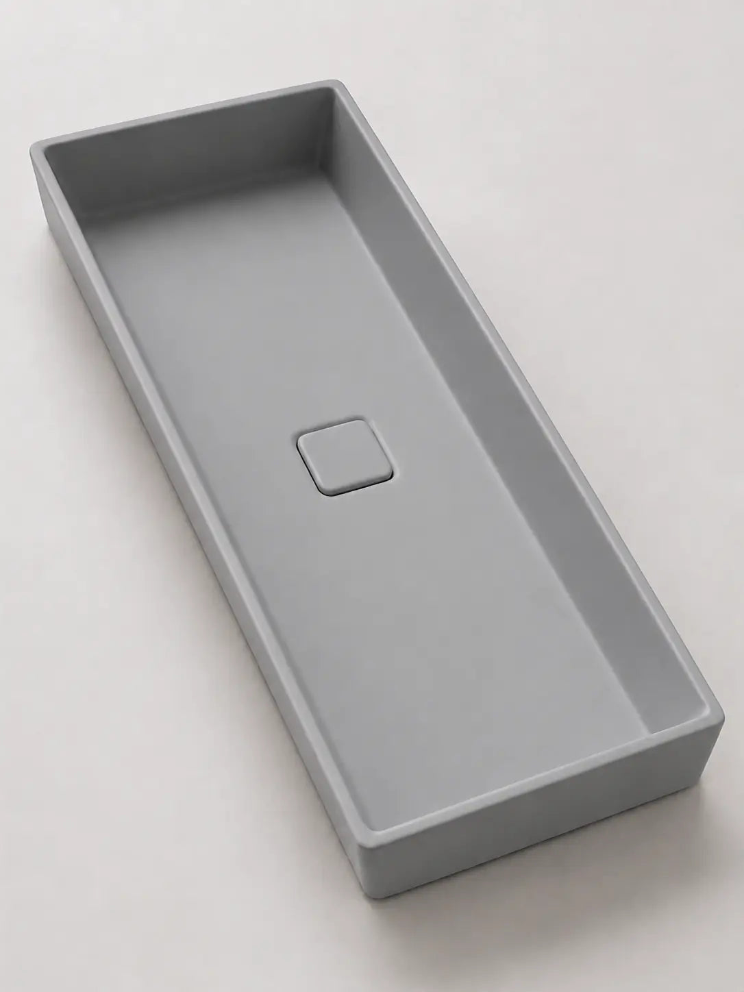BBbidet 2722-80 ARK Matte Grey 800mm semi-recessed ceramic basin – thin rim detail