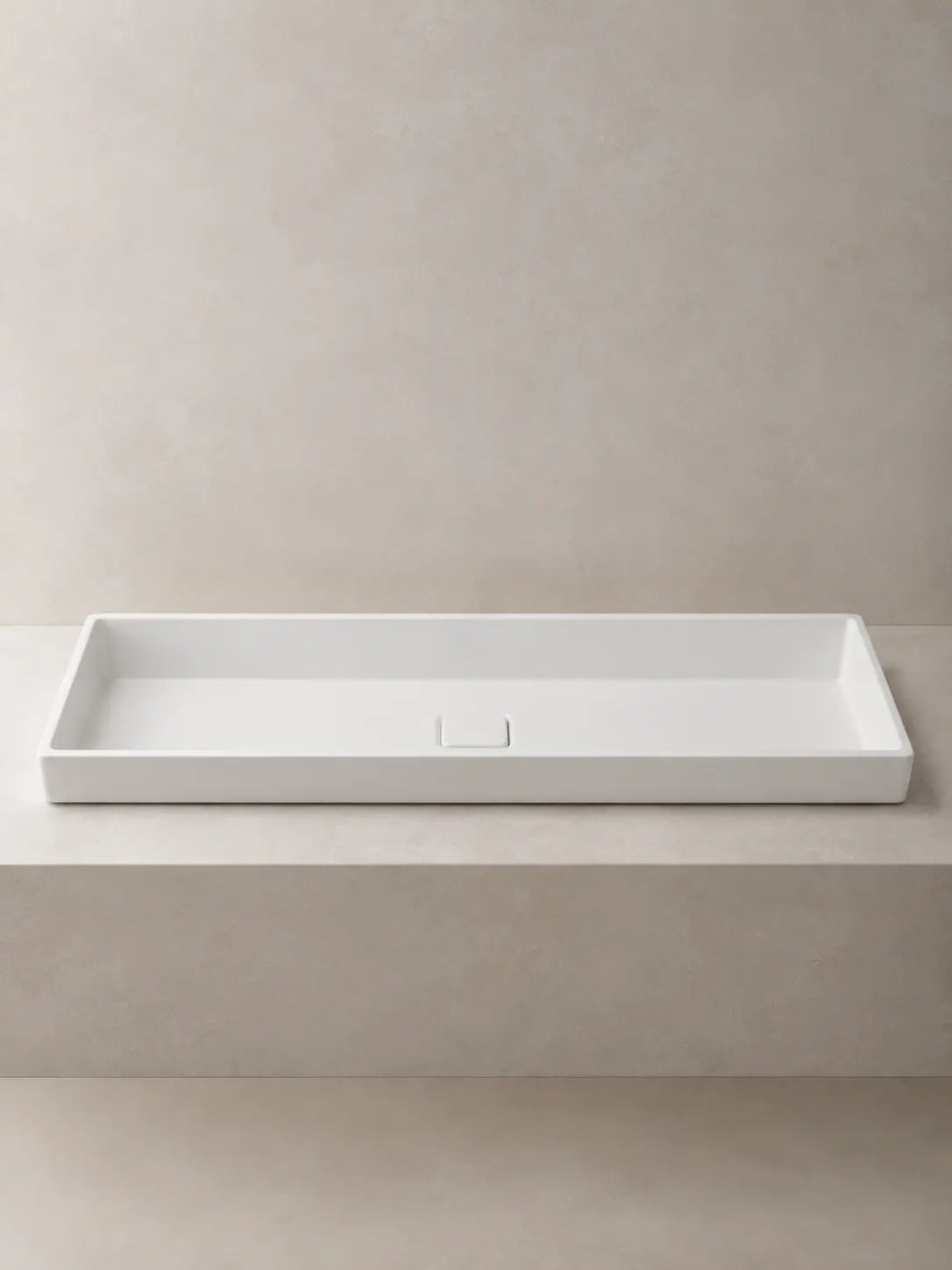 BBbidet 2722-80 ARK Matte White 800mm semi-recessed ceramic basin – front profile view