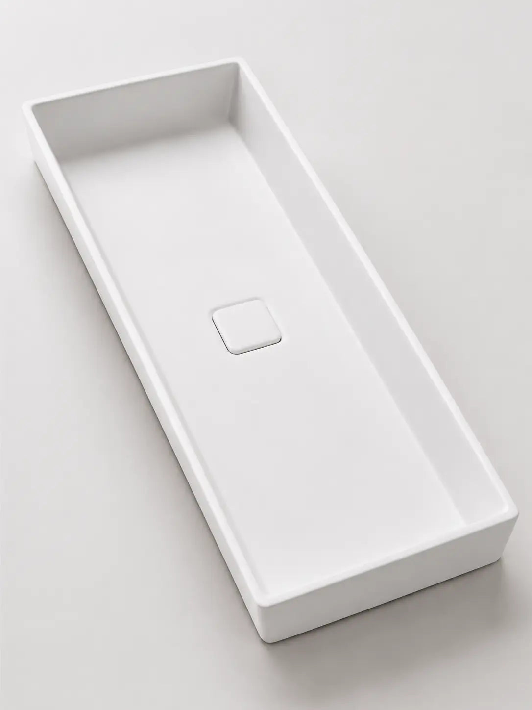 BBbidet 2722-80 ARK Matte White 800mm semi-recessed ceramic basin – thin rim detail