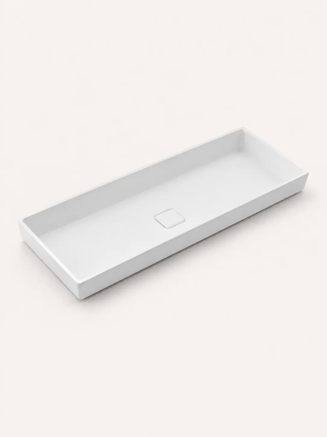 BBbidet 2722-80 ARK Matte White 800mm semi-recessed ceramic basin – studio product view