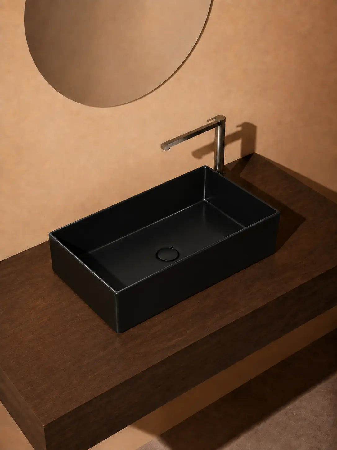 BBbidet 2757 black rectangular countertop basin alternate angle
