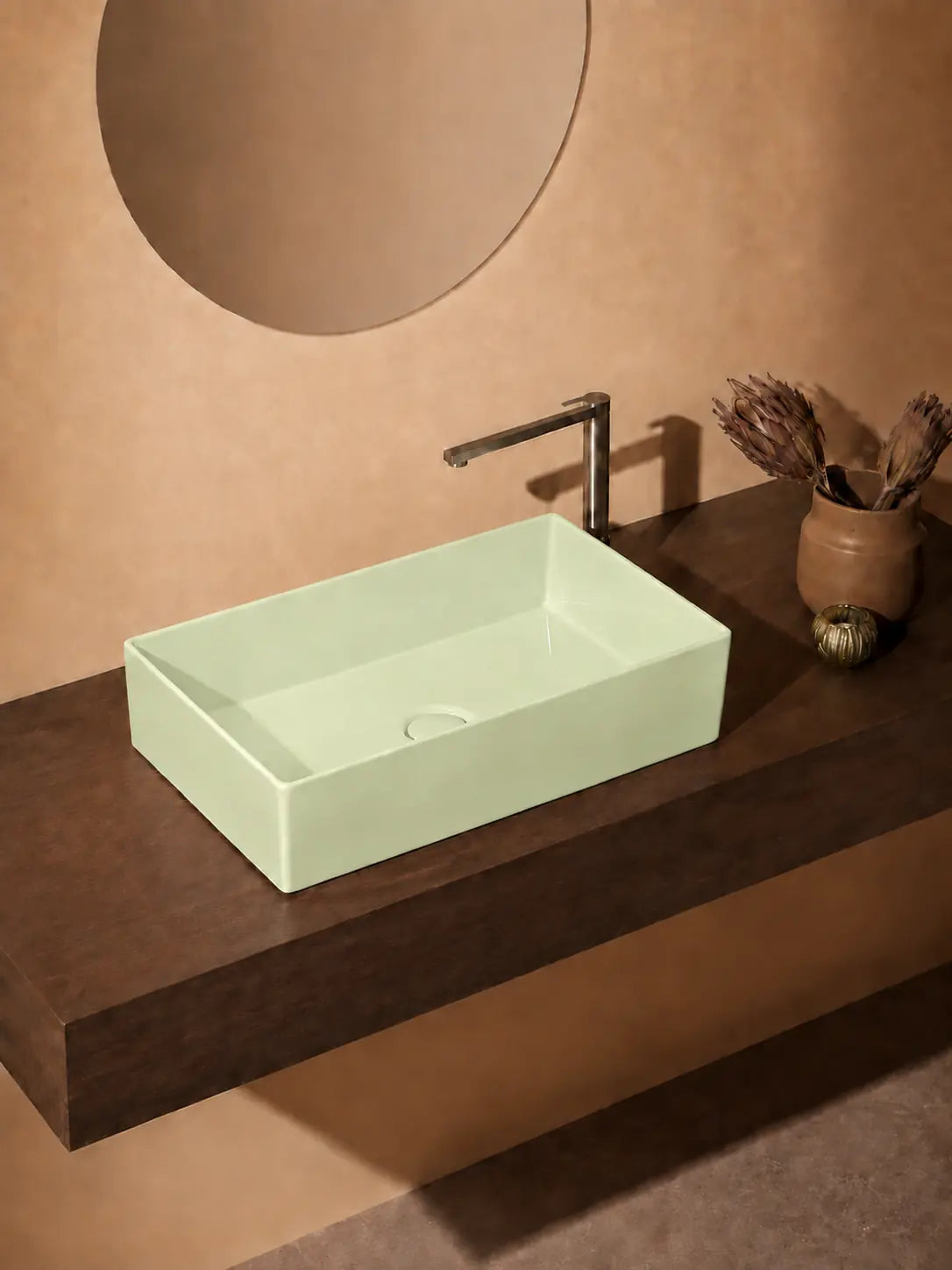 BBbidet 2757 chartreuse rectangular countertop basin hero view