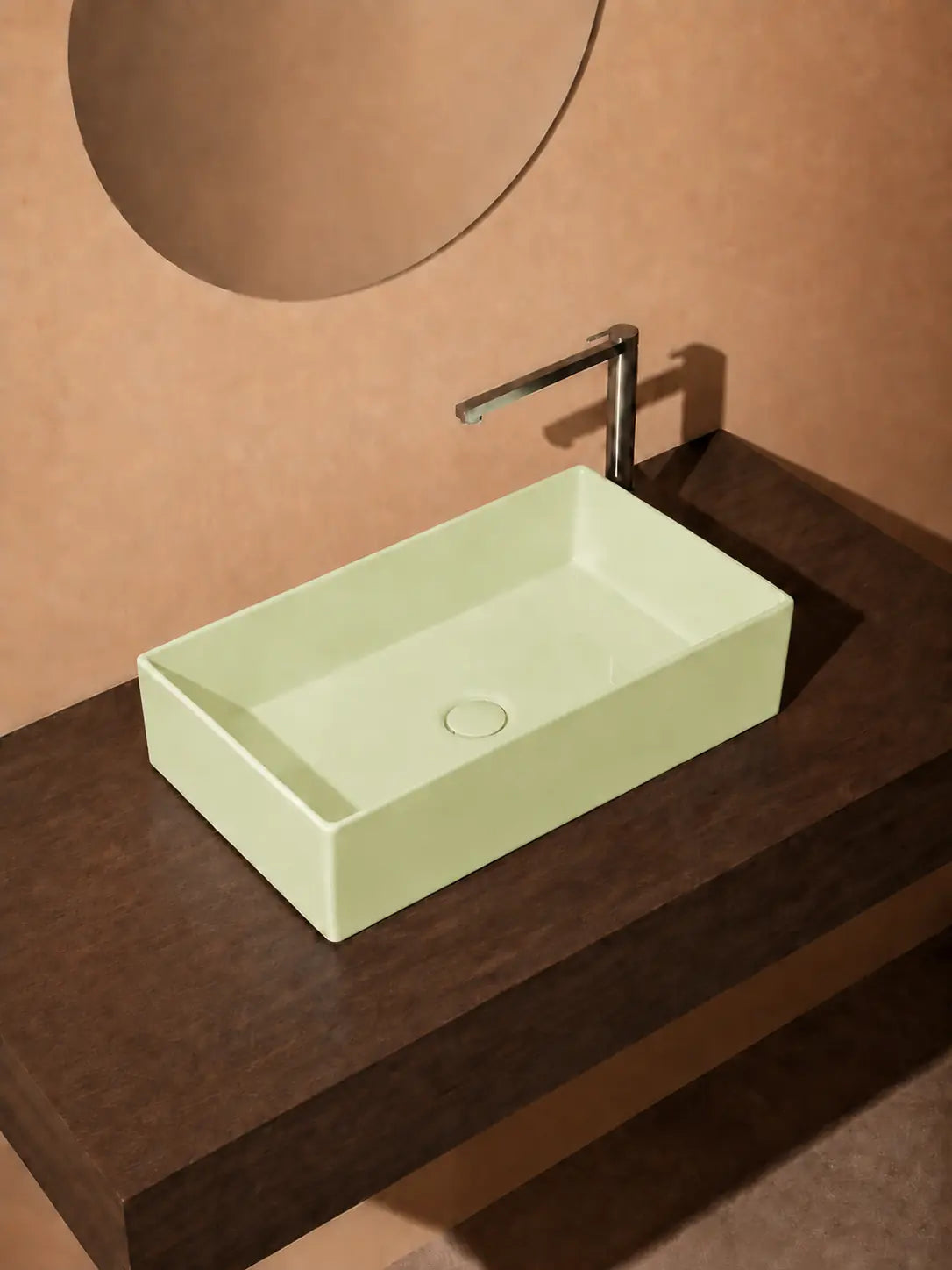 BBbidet 2757 chartreuse rectangular countertop basin alternate angle