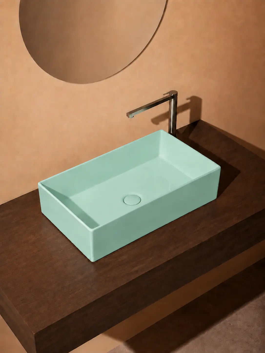 BBbidet 2757 mint green rectangular countertop basin alternate angle
