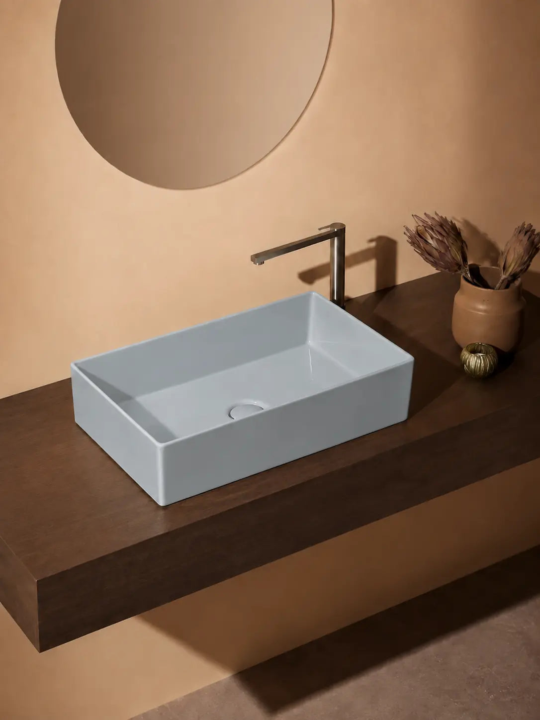 BBbidet 2757 gray rectangular countertop basin hero view
