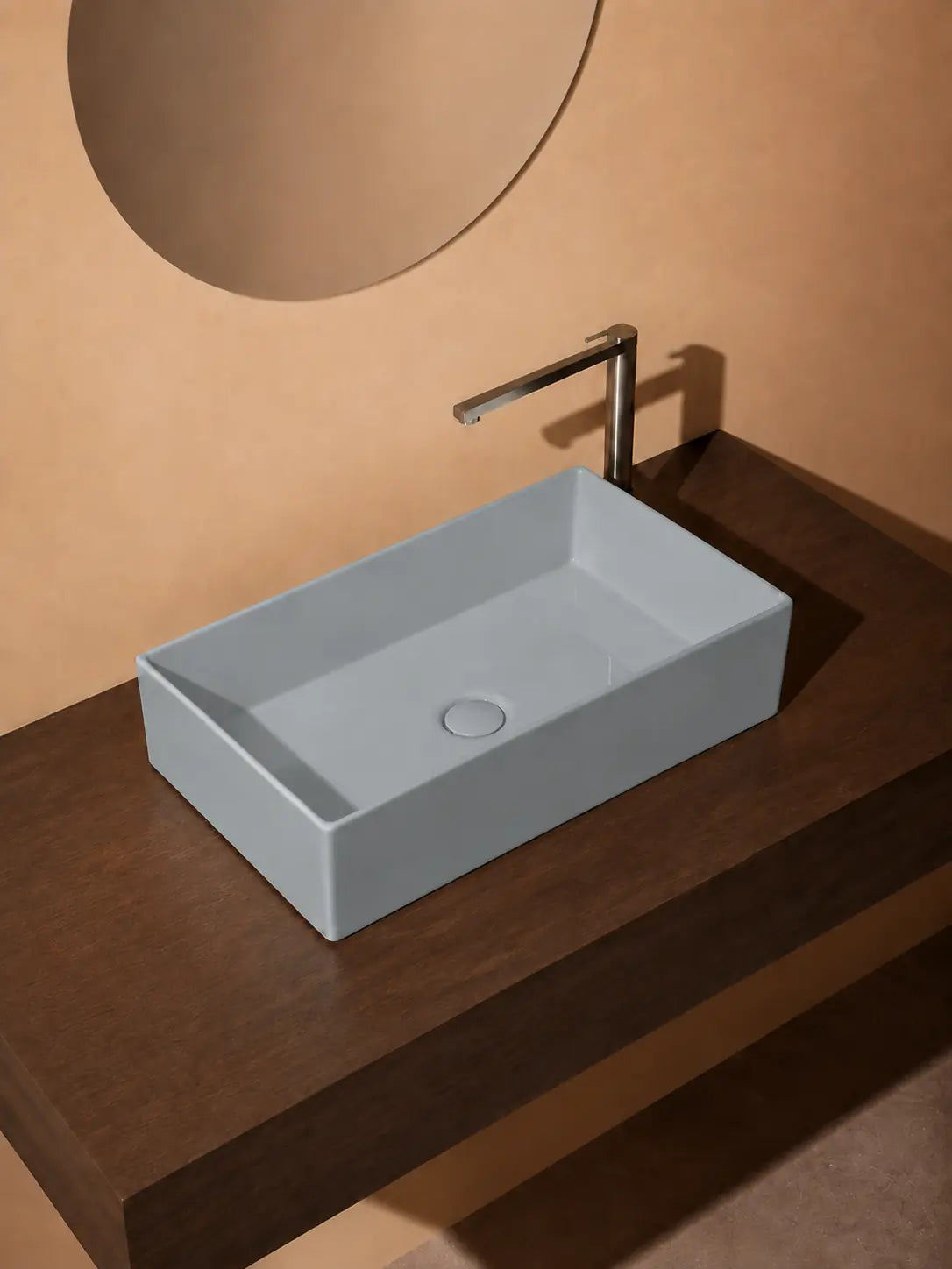 BBbidet 2757 gray rectangular countertop basin alternate angle