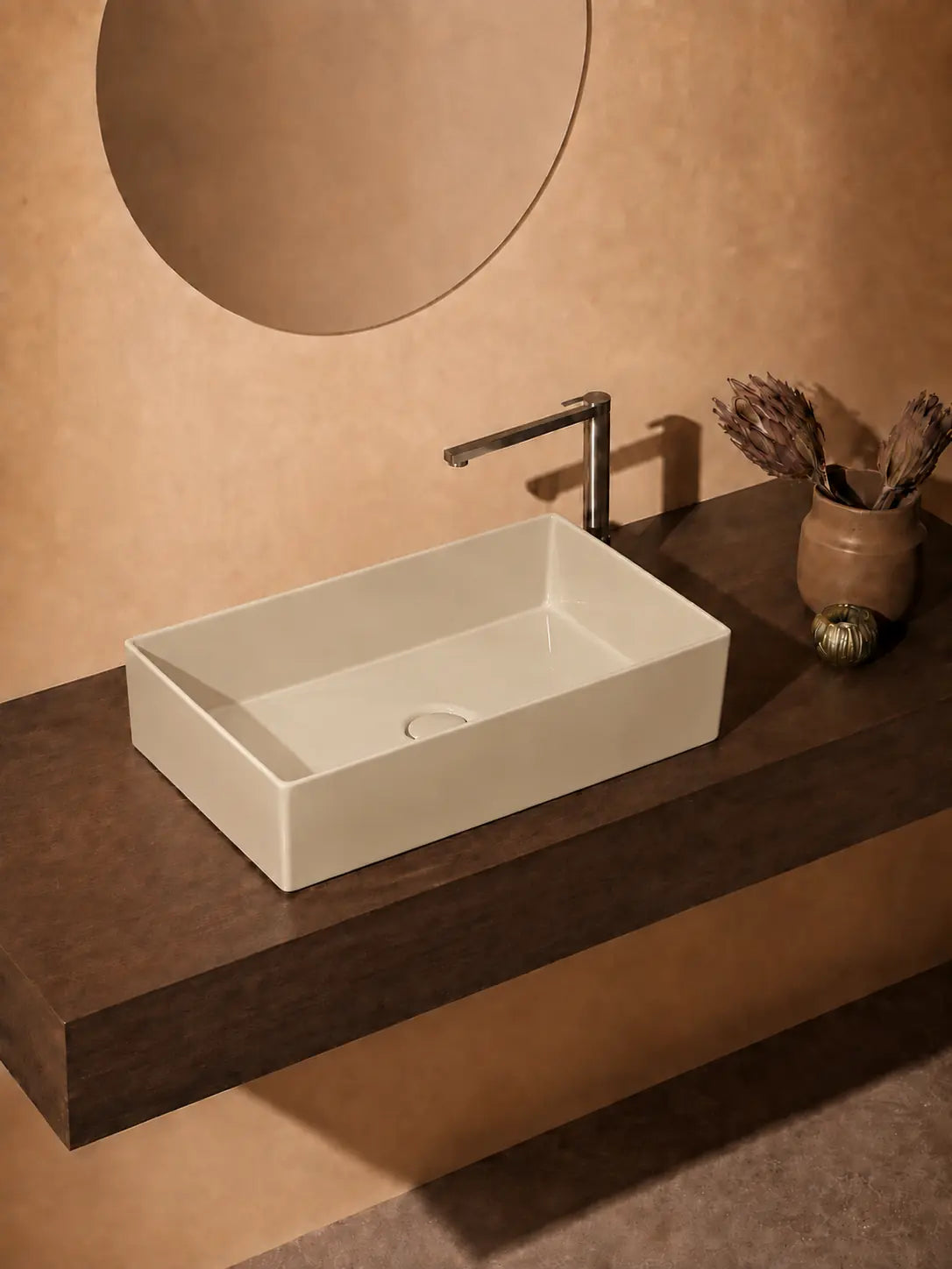 BBbidet 2757 khaki rectangular countertop basin hero view