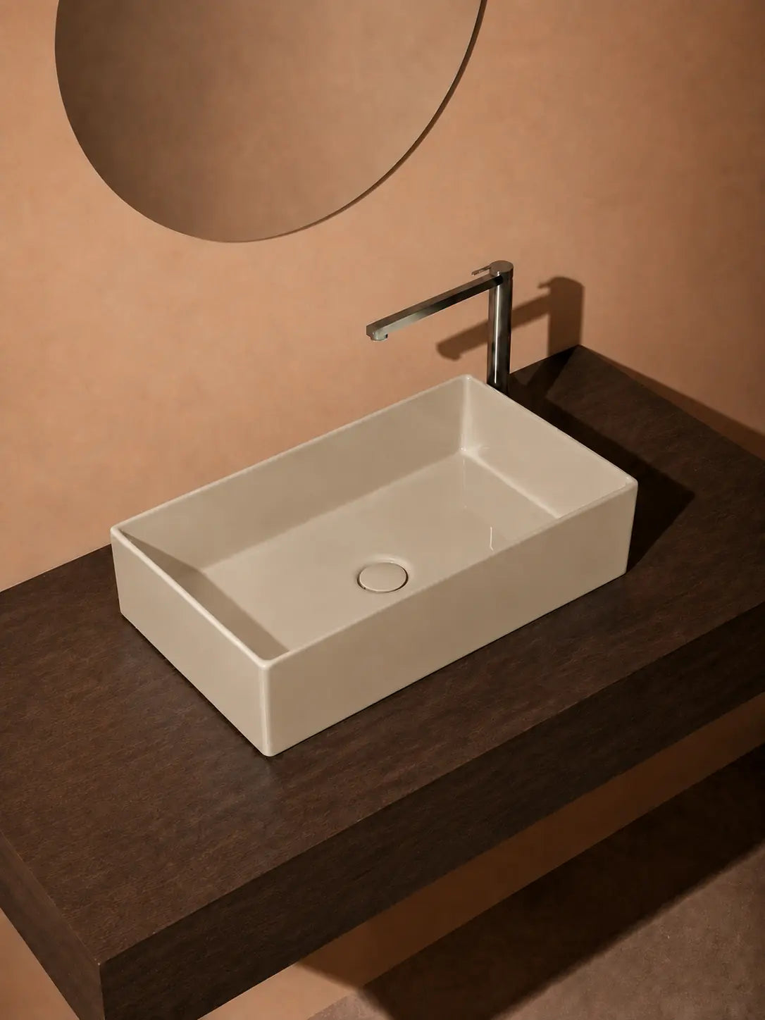 BBbidet 2757 khaki rectangular countertop basin alternate angle