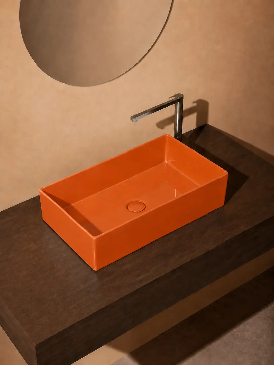 BBbidet 2757 orange rectangular countertop basin alternate angle