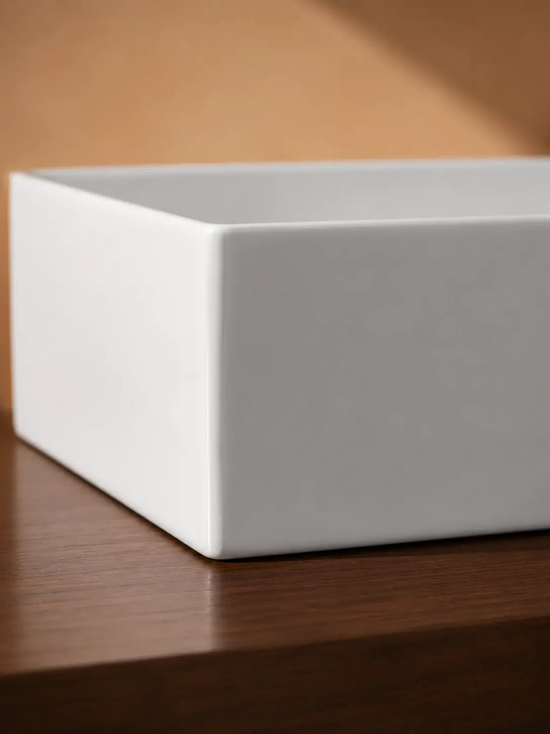 BBbidet 2757 white rectangular countertop basin seamless base detail