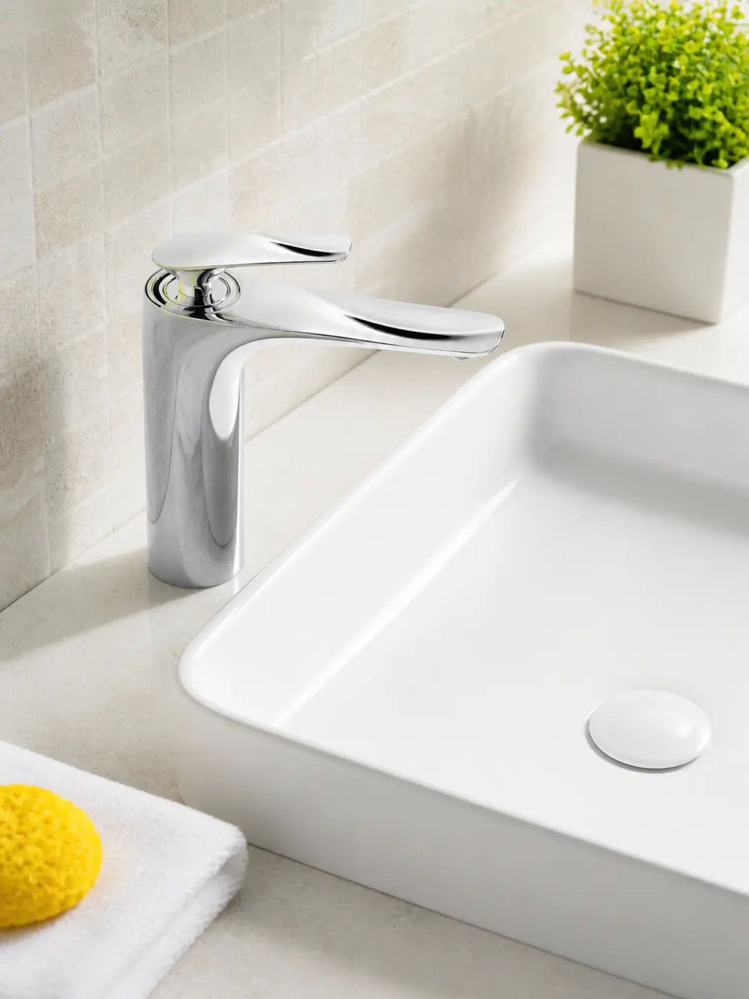 BBBIDET 72 Series low basin faucet in polished chrome - view 01