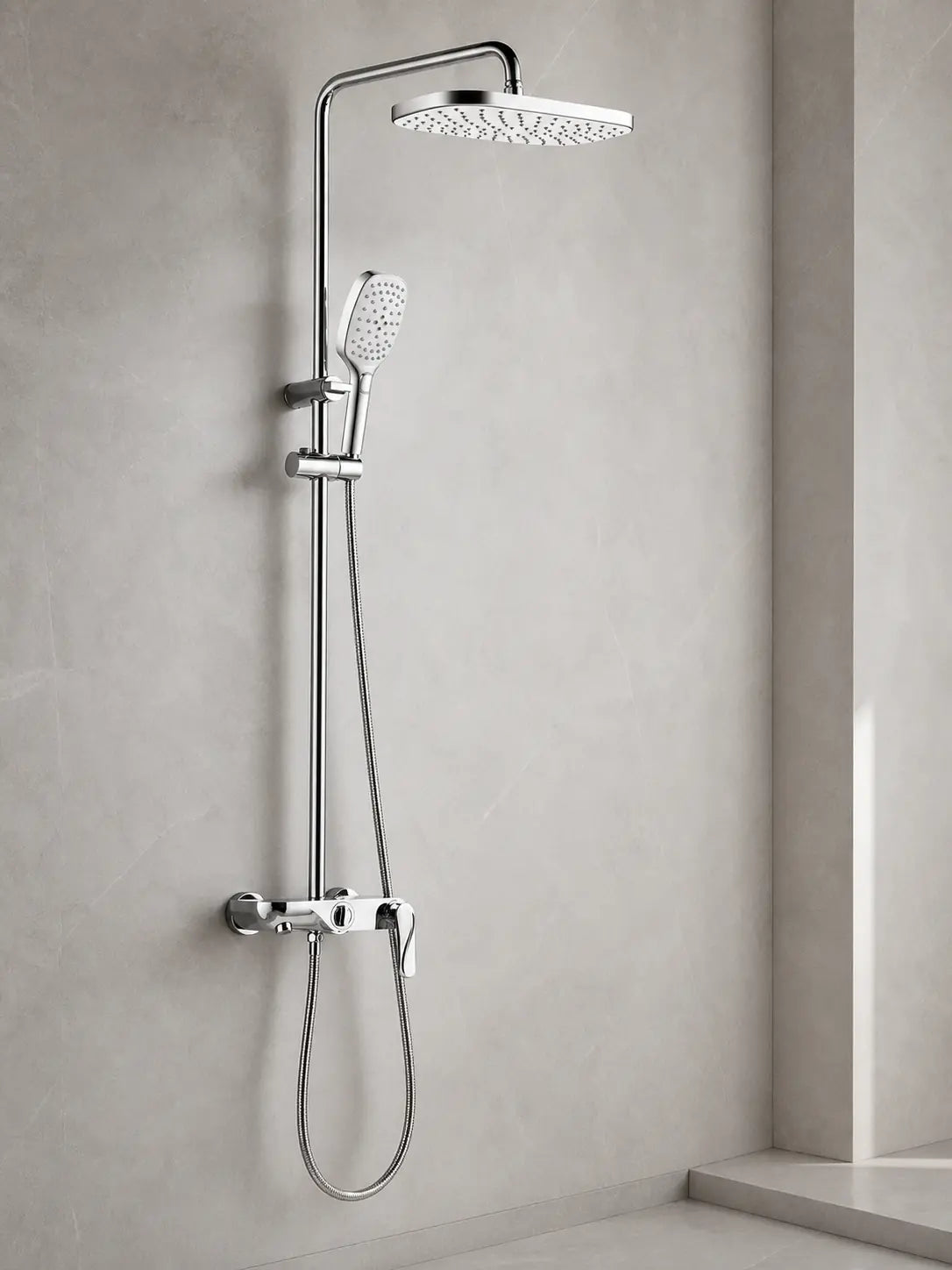 BBBIDET 72 Series rain shower system in polished chrome - view 01