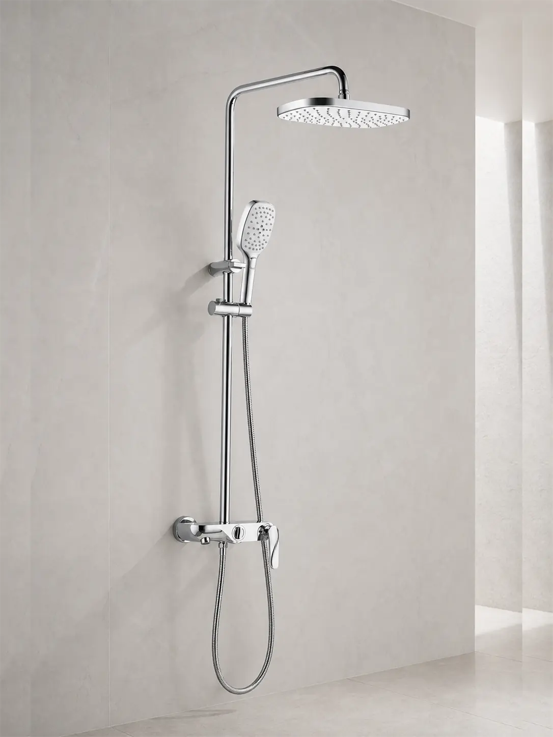 BBBIDET 72 Series rain shower system in polished chrome - view 02