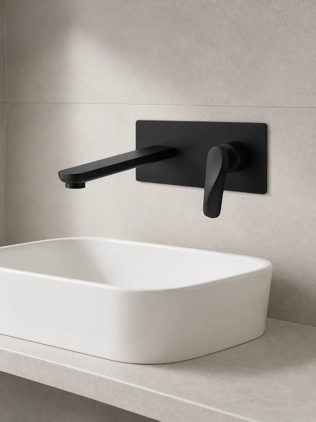 BBBIDET 72 Series wall mounted basin faucet in matte black - view 01