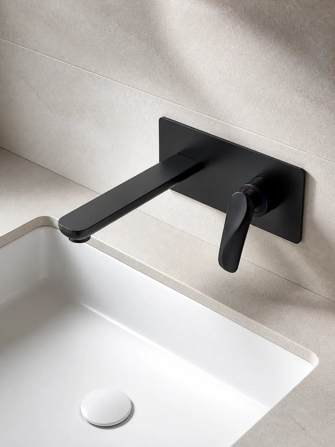 BBBIDET 72 Series wall mounted basin faucet in matte black - view 02
