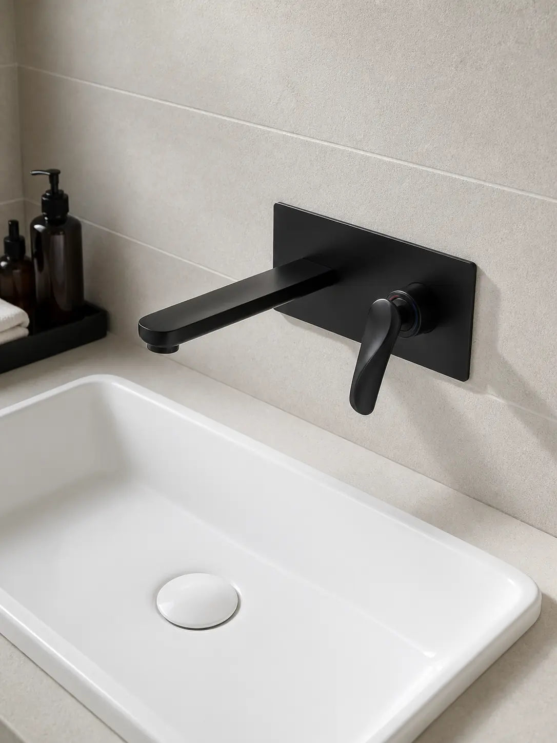 BBBIDET 72 Series wall mounted basin faucet in matte black - view 03