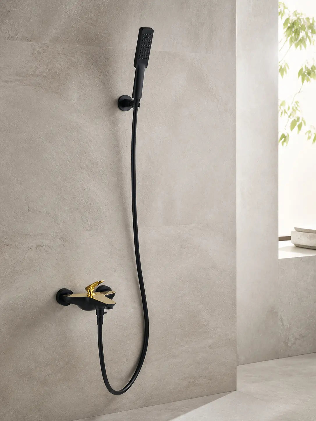 BBBIDET 72 Series wall mounted bath shower mixer in black gold - view 01