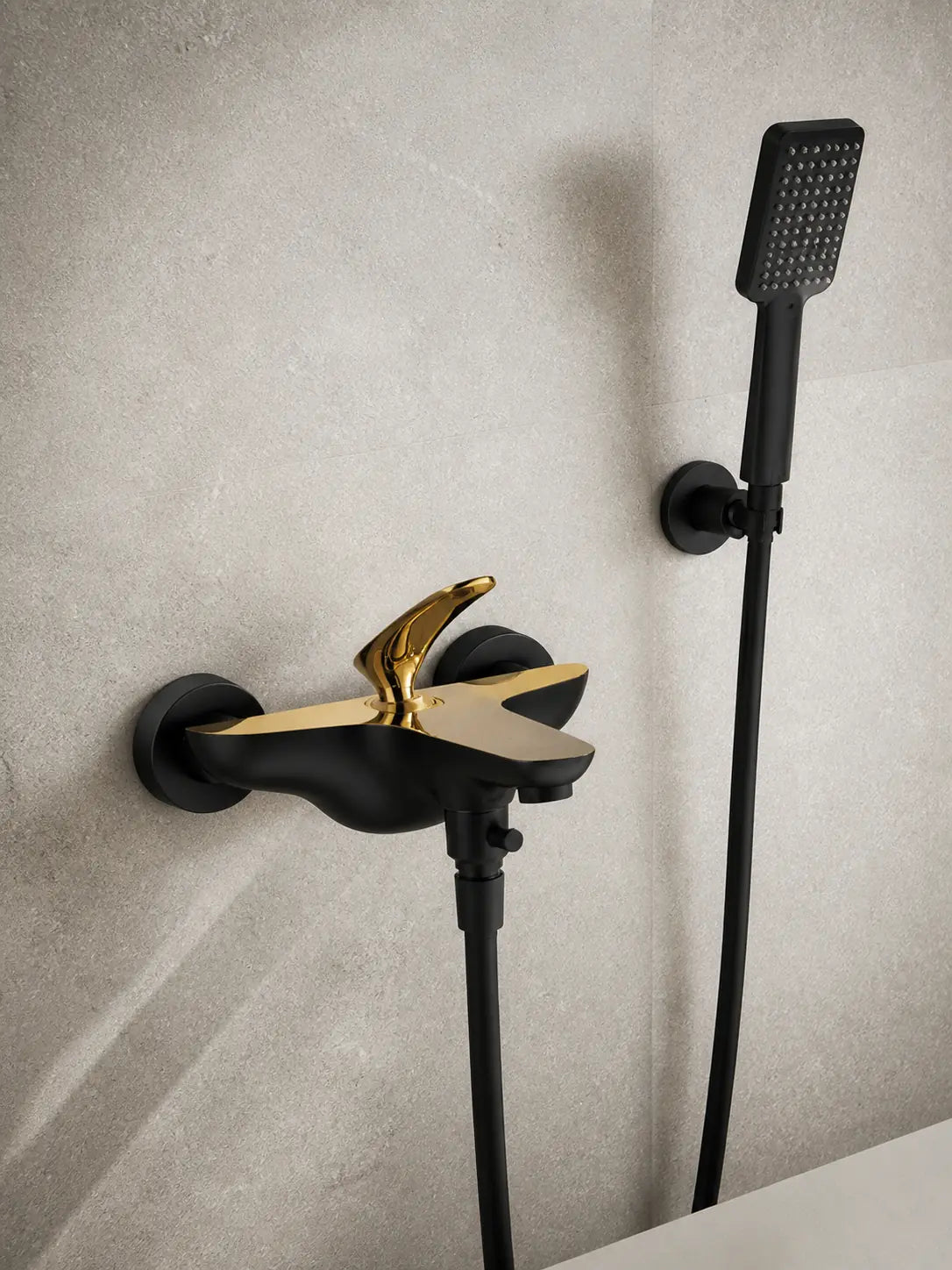 BBBIDET 72 Series wall mounted bath shower mixer in black gold - view 03
