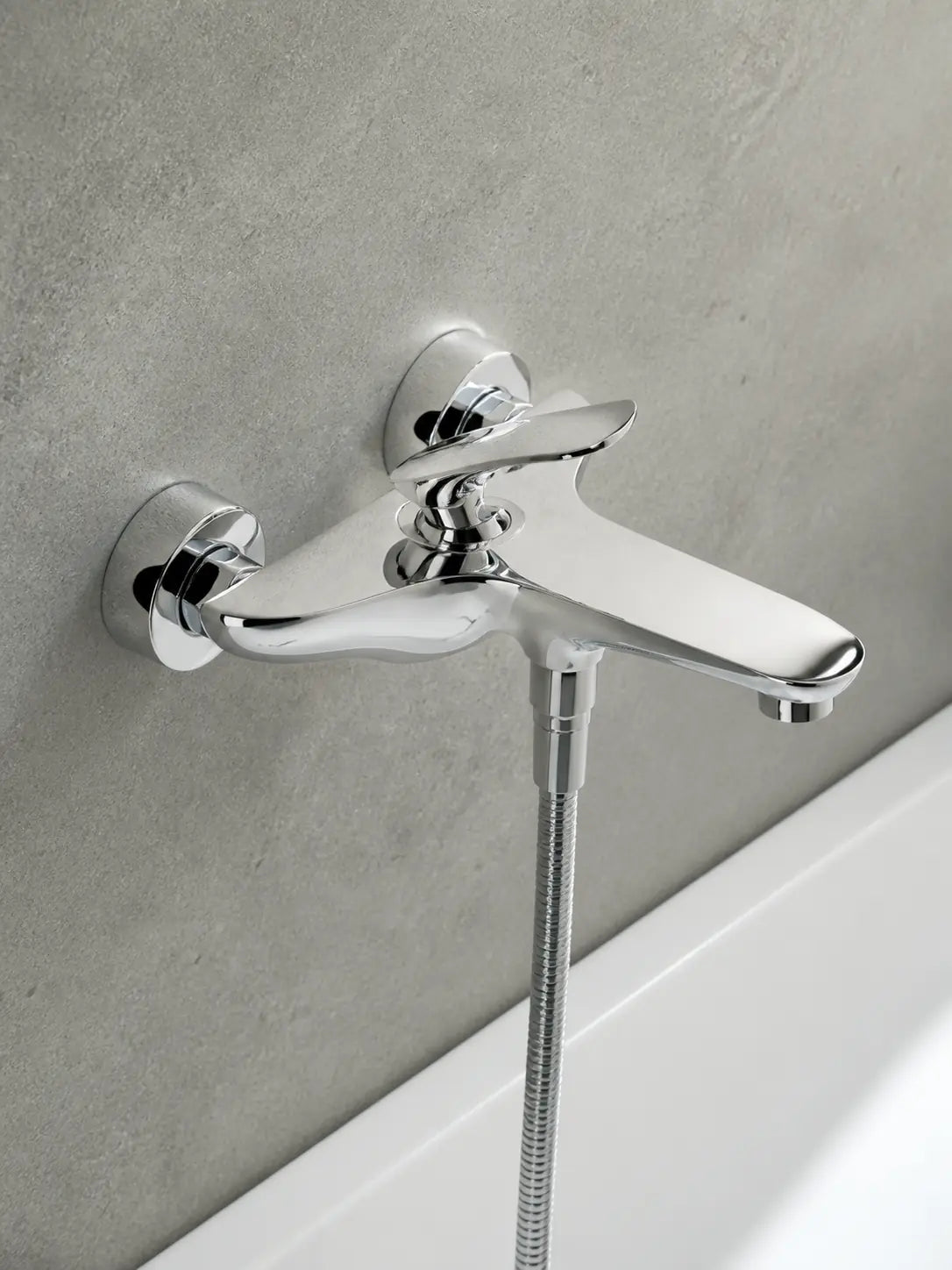BBBIDET 72 Series wall mounted bath shower mixer in polished chrome - view 03