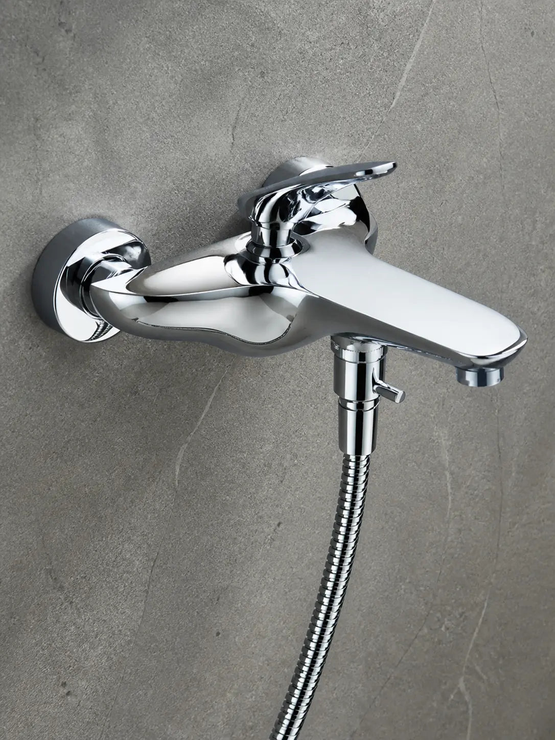 BBBIDET 72 Series wall mounted bath shower mixer in polished chrome - view 06