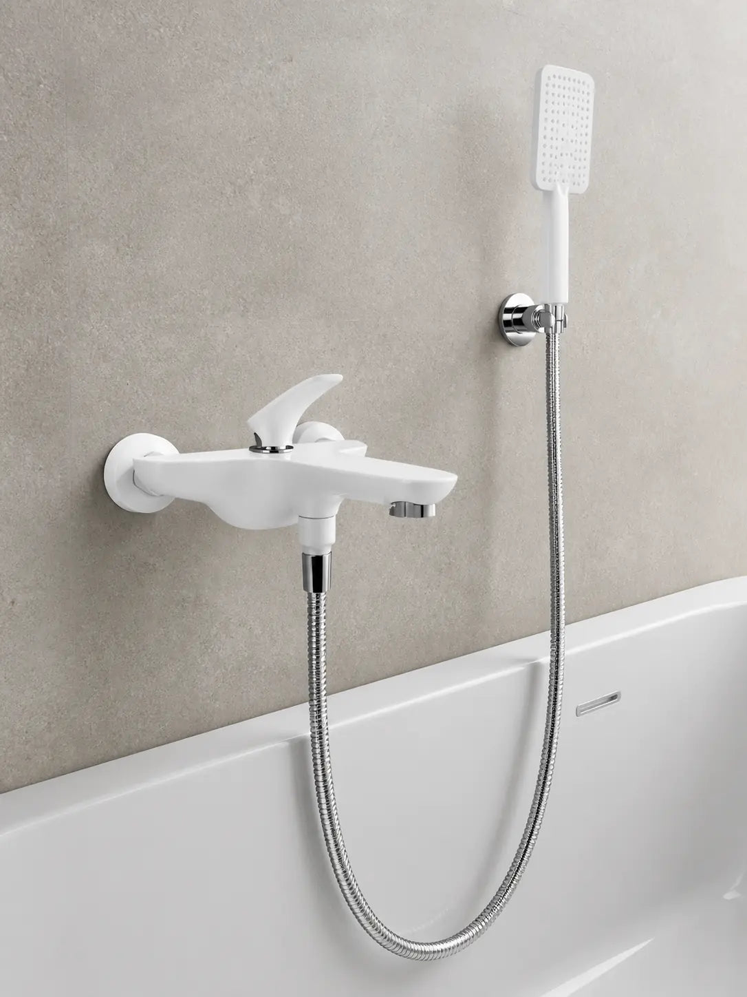 BBBIDET 72 Series wall mounted bath shower mixer in white - view 01