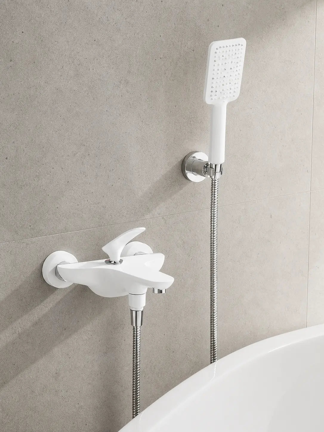 BBBIDET 72 Series wall mounted bath shower mixer in white - view 03