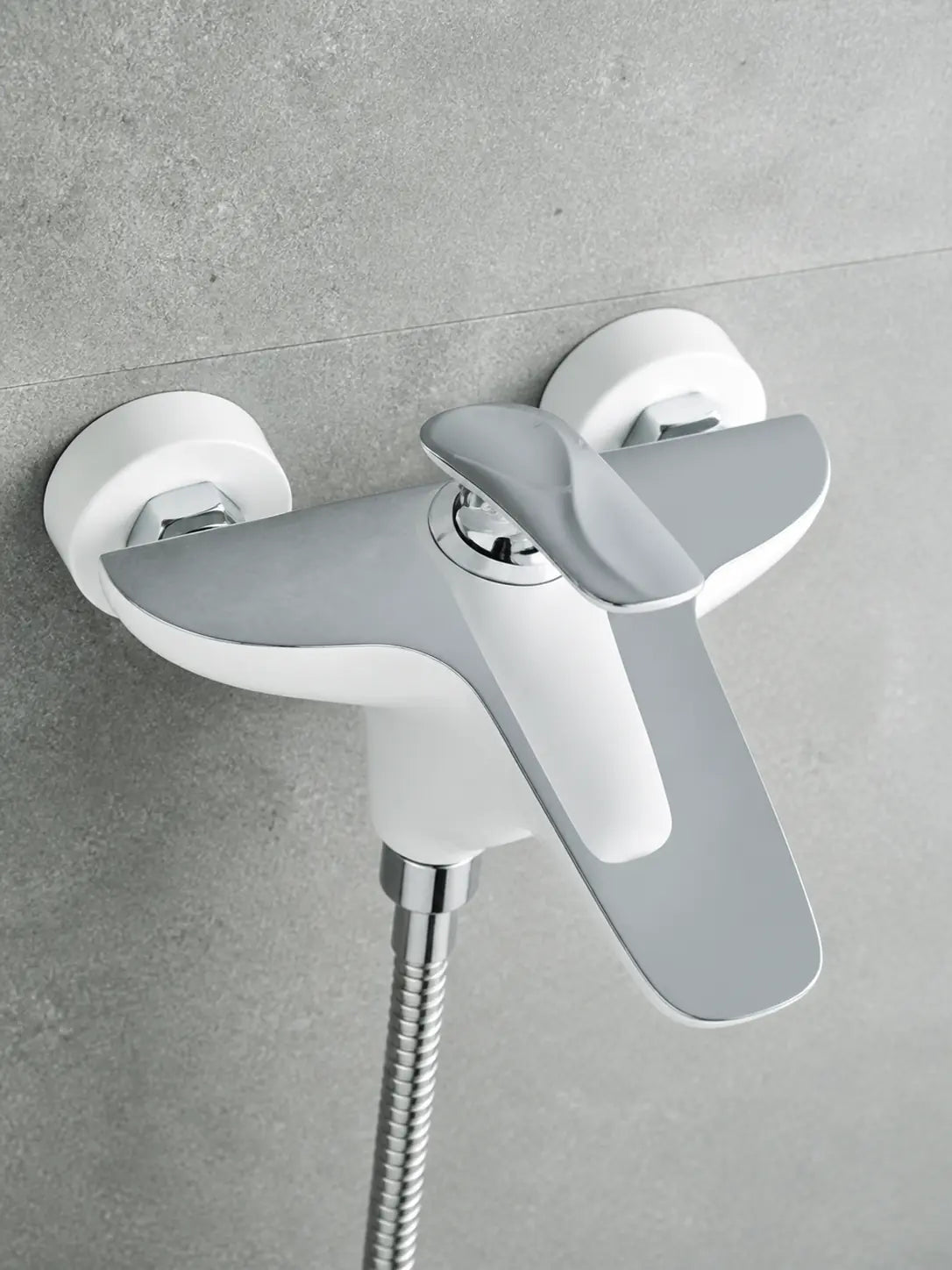 BBBIDET 72 Series wall mounted bath shower mixer in white chrome - view 05
