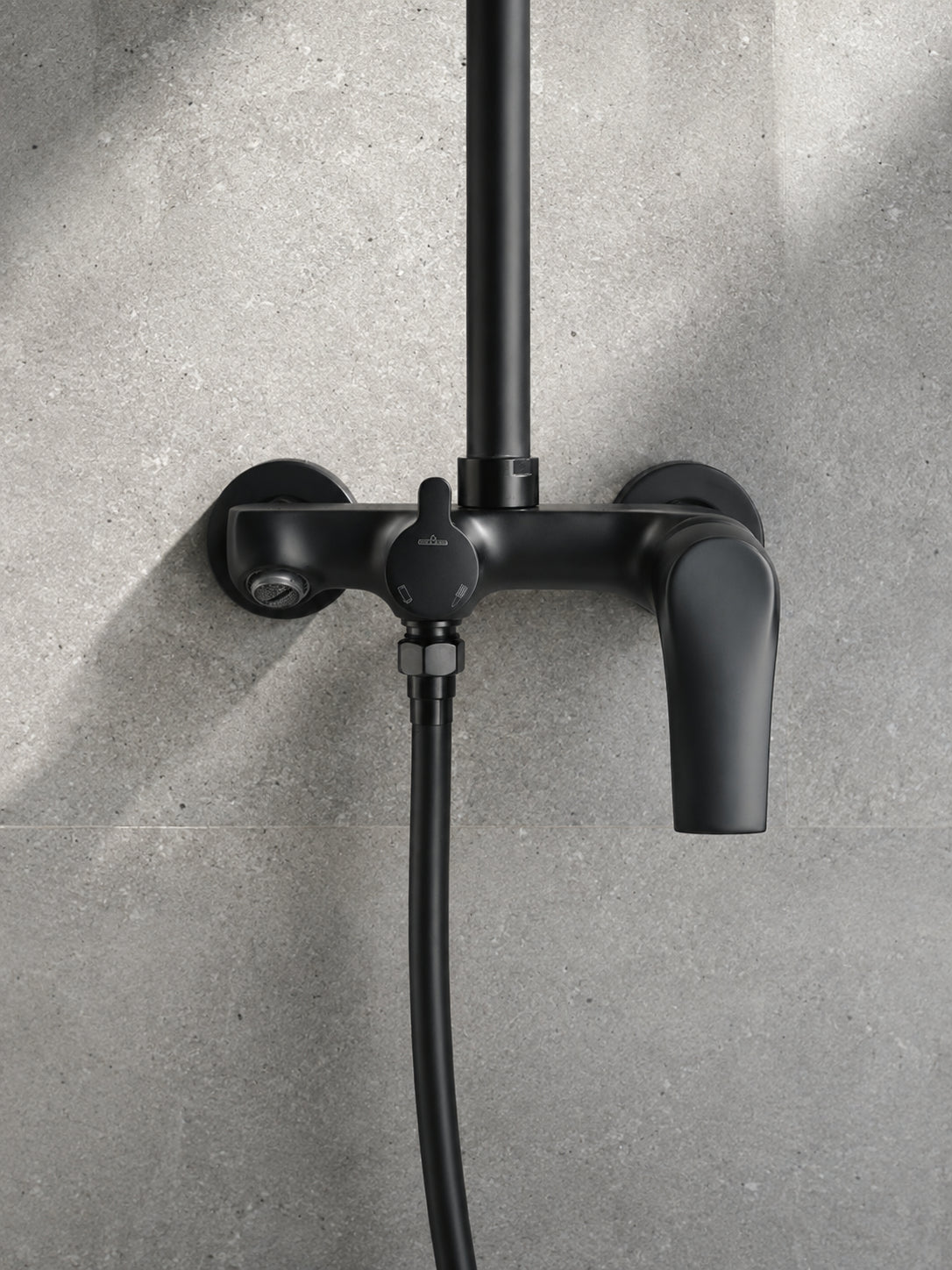 BBbidet 73 Series matte black rain shower mixer detail
