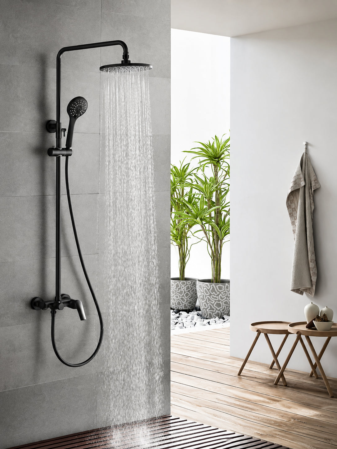 BBbidet 73 Series rain shower system in matte black finish