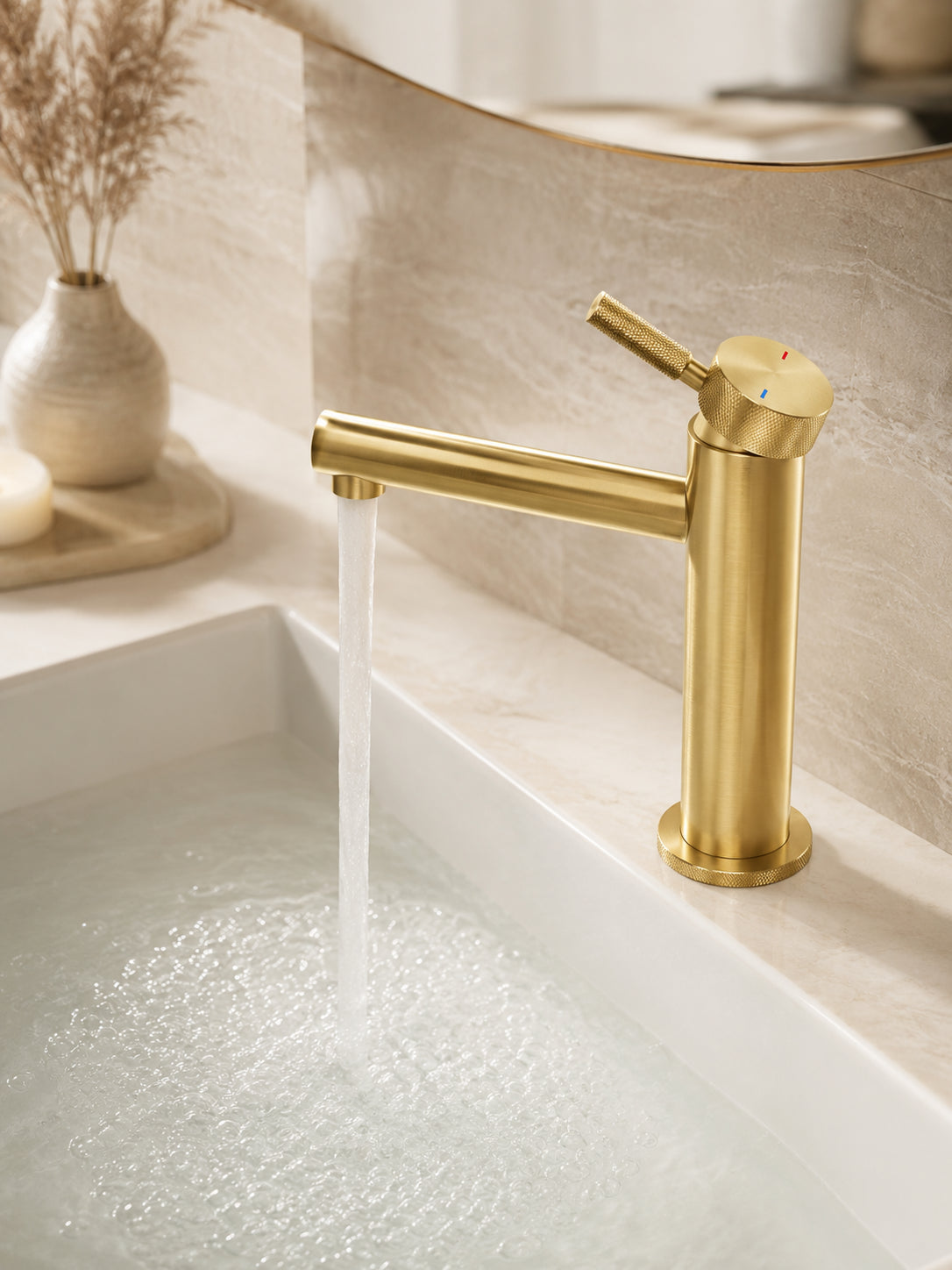 BBbidet 7601 brushed gold basin faucet with running water