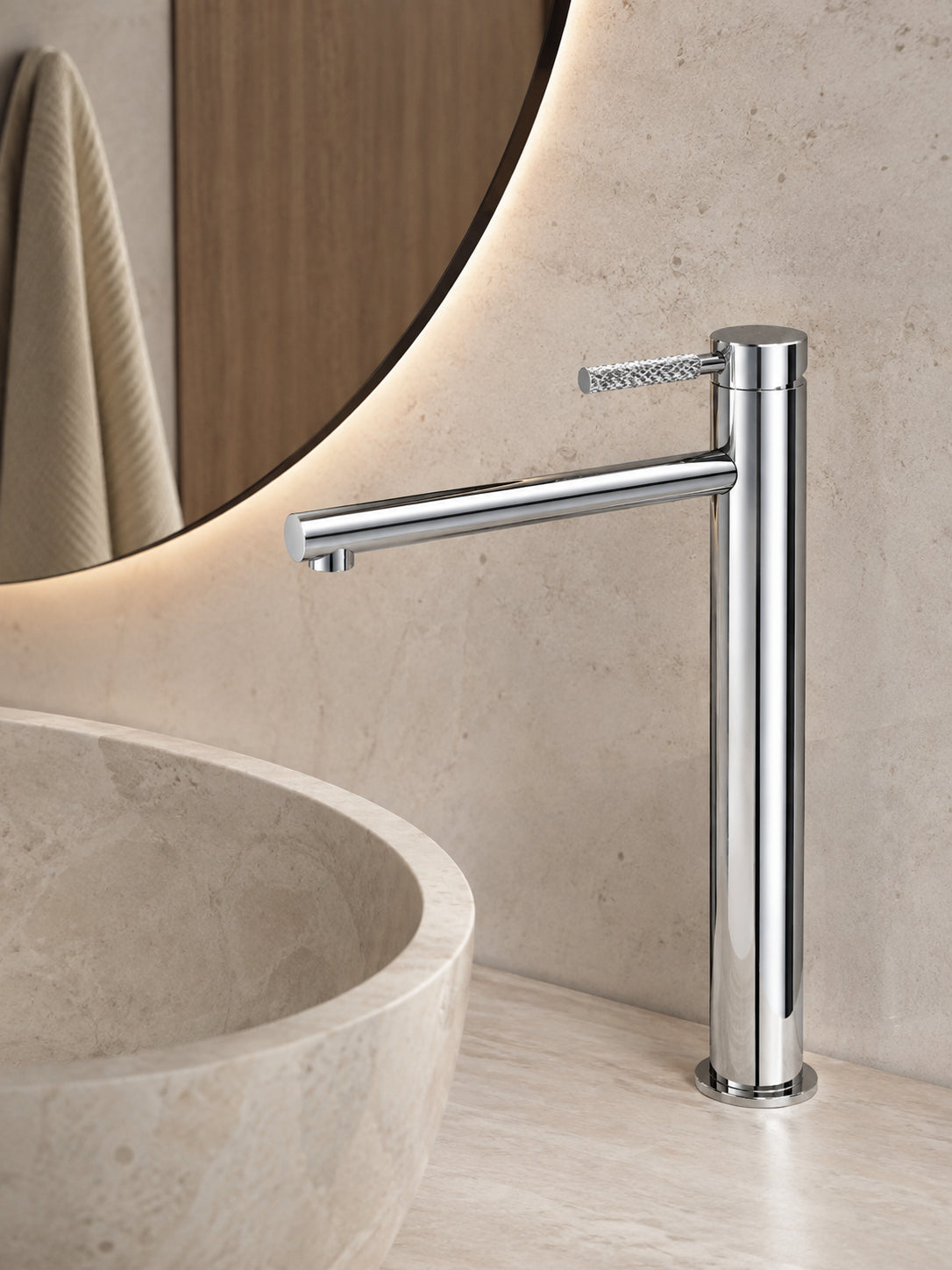 BBbidet 7601G polished chrome tall vessel faucet hero image