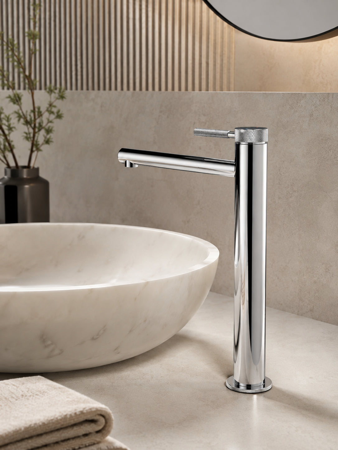 BBbidet 7601G tall vessel sink faucet in polished chrome finish