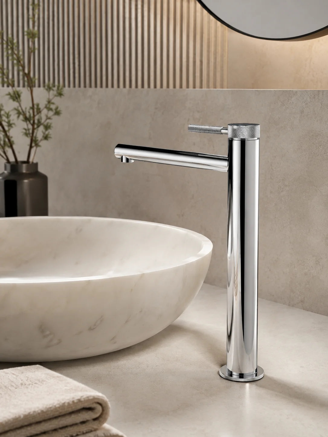 BBbidet 7601G tall vessel sink faucet in polished chrome finish