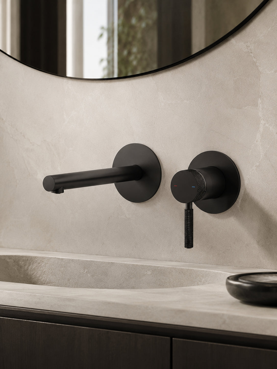 BBbidet 7603 wall mounted basin faucet in matte black finish