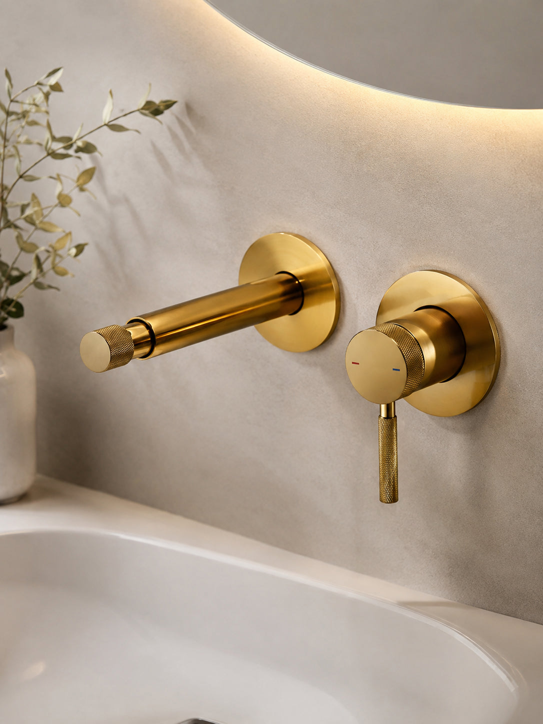 BBbidet 7609 concealed shower mixer and diverter in brushed gold finish